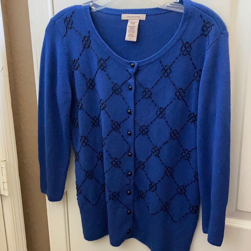 FINAL MARKDOWN Covington beaded front cardigan small